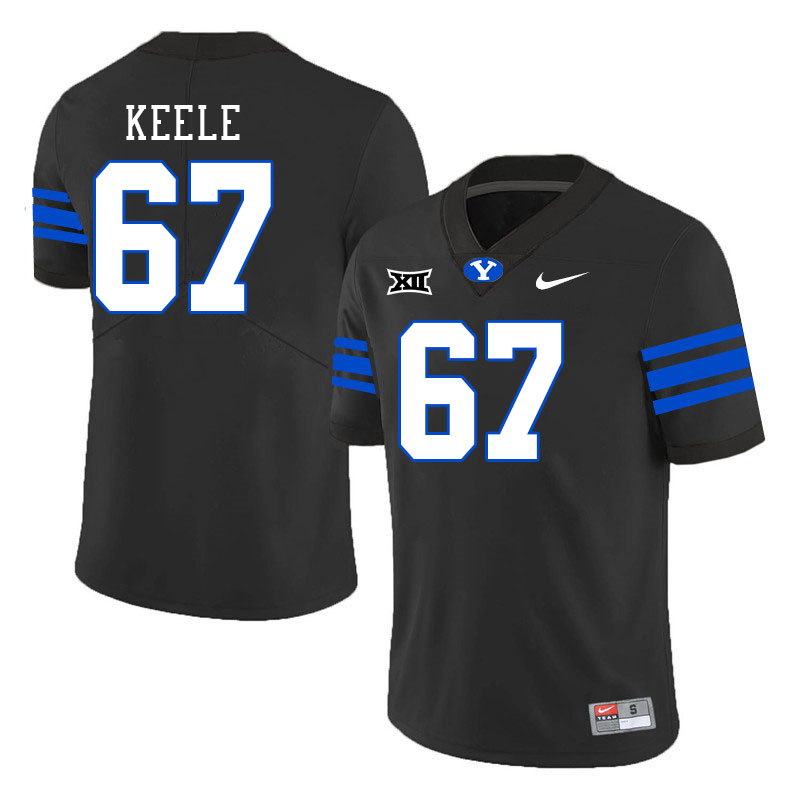 Men #67 Ryker Keele BYU Cougars College Football Jerseys Stitched Sale-Black